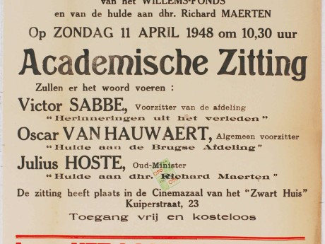 Willemsfonds Brugge, 75 jaar
1948