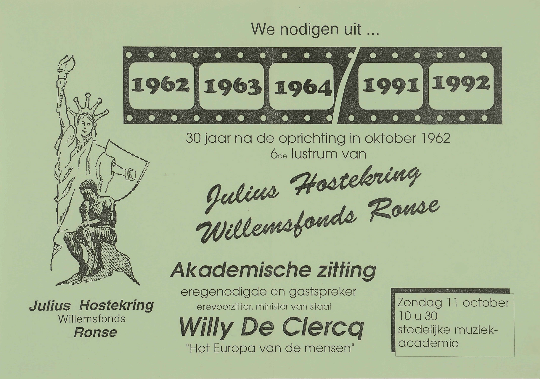 Willemsfonds Ronse, 30 jaar
1992
