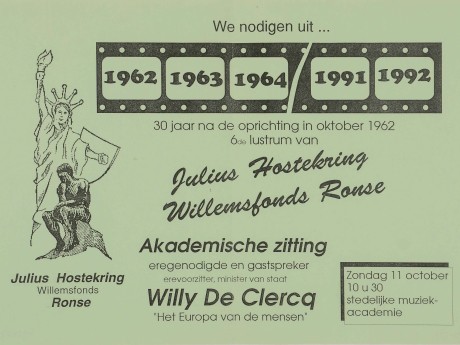 Willemsfonds Ronse, 30 jaar
1992