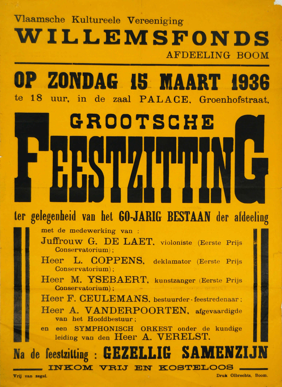 Willemsfonds Boom, 60 jaar
1936