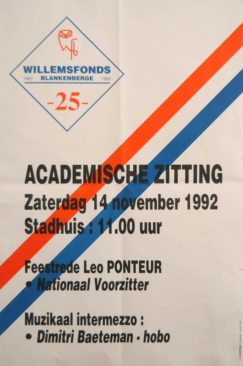 Willemsfonds Blankenberge, 25 jaar
1992