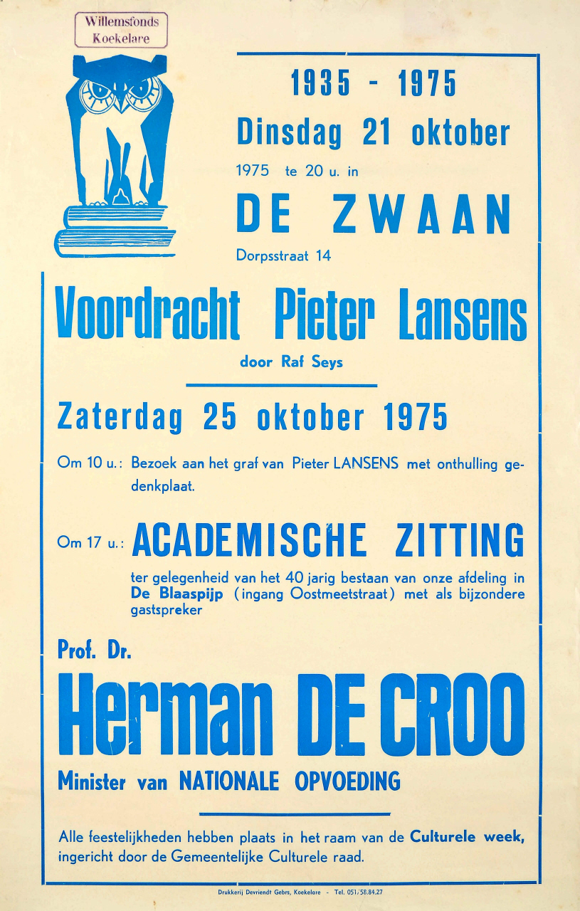 Willemsfonds Koekelare, 40 jaar
1975